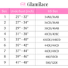 Glamilace size chart