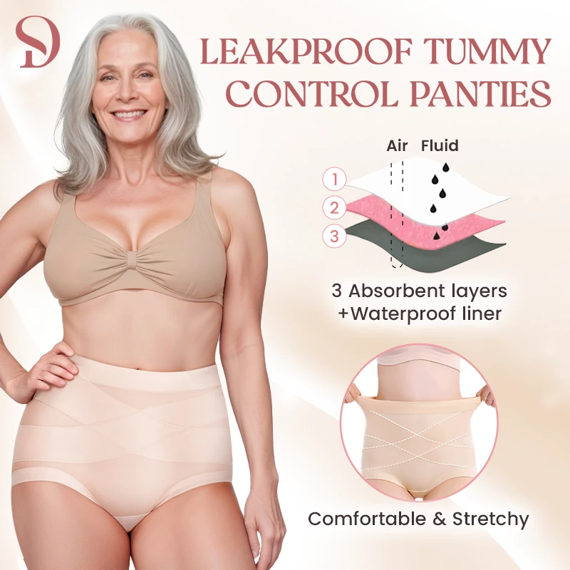 thumbnail image 2 of Cotton Women Panties Doveloom Leak Proof Tummy Control Panties High Waist Cotton 915674 2 of 9