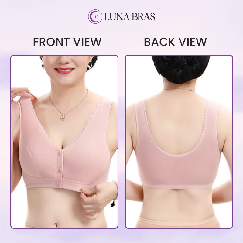 Rosy Fair - Luna Bras - Designed for Senior - Pure Cotton Front