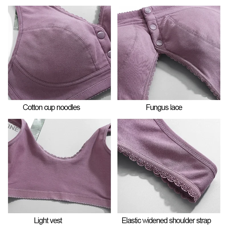 Rosy Fair - Luna Bras - Designed for Senior - Pure Cotton Front Buckle Bra