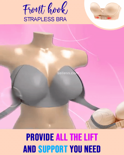 Strapless Pushup Bras Front Buckle Lift Bra Women Upwingsbra Wireless Non  Slip Front Hook Underwear Bra Pads Reusable Leak Proof Huge Strapless Bra