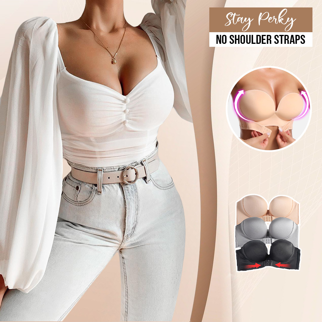 Breast Covers 2PCStrapless Pushup Bras Front Buckle Lift Bra Women  Upwingsbra Wireless Non Slip Front Hook, Gray,beige-2, 90E : :  Clothing, Shoes & Accessories