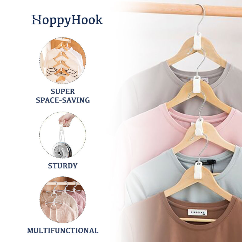 HoppyHook - Space-Saving Hanger Connector Hooks