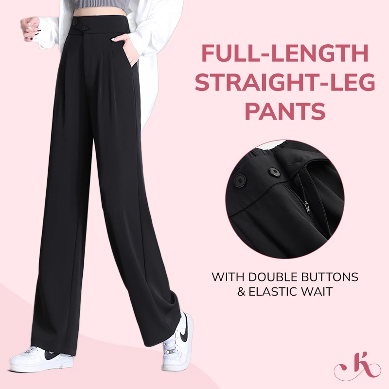 Swan Closet - KlassyPants - Woman's Casual Full-Length Straight-Leg Pants