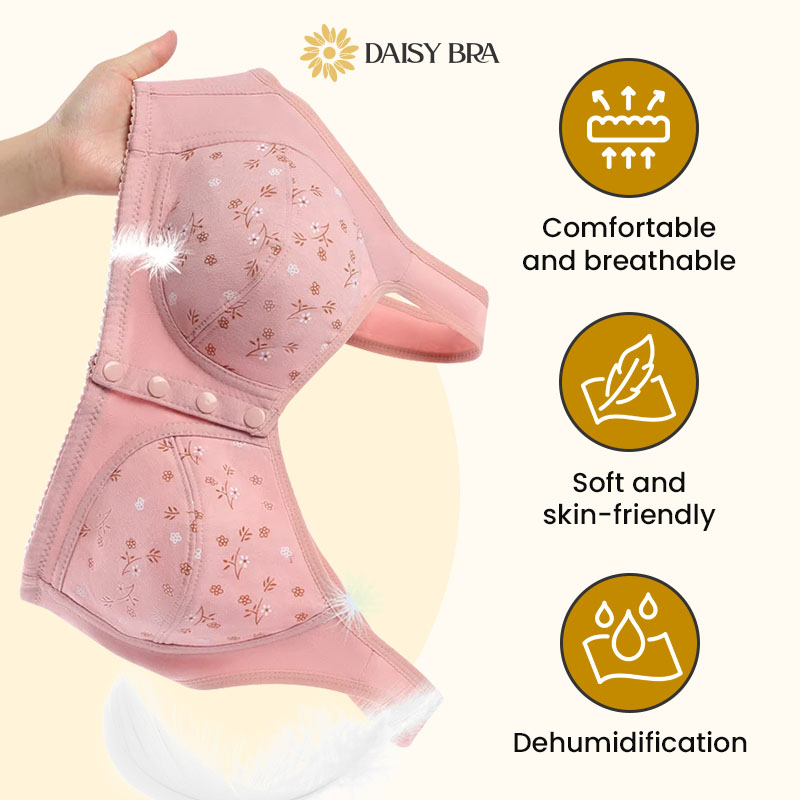 Daisy Bra,Comfortable & Convenient Front Button Bra,Lisa Charm Daisy Bra  for Cotton Plus Size Bras (Pure-Pink,46) : : Clothing, Shoes &  Accessories