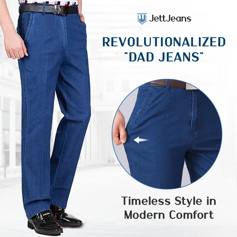 JettJeans3 - Men's High Waist Straight Fit Stretch Jeans - Free ...