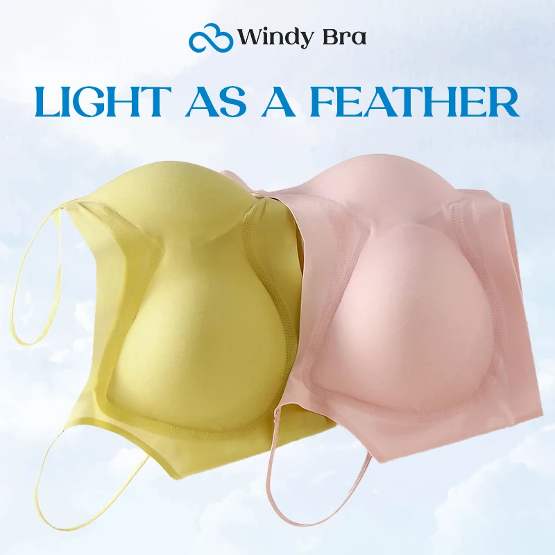 Windybra, Windy Bra Seamless Ultra Thin, Summer Seamless Ultra-Thin Plus  Size Ice Silk Comfort Bra for Women (Skin,M)