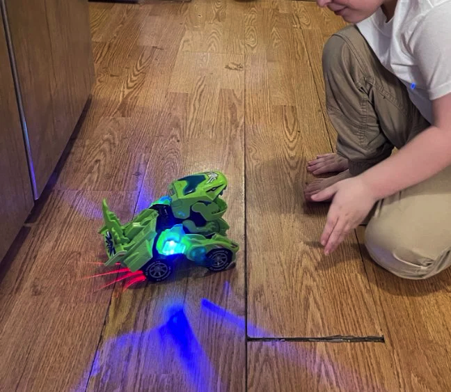 led dinosaur transformation car toy